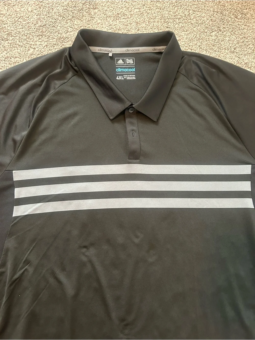 Adidas NHL Minnesota Wild Polo Shirt Mens 4XL Black Climacool Hockey 3-Stripes